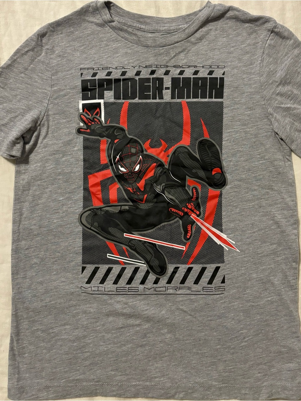Marvel Spider-Man Miles Morales Graphic Tee - Gray/Black/Red